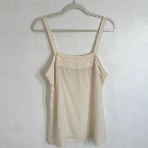 [JOIE] Cream Silk Pleated Top
